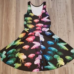 Jellyfish Rainbow Reversable Skater Dress